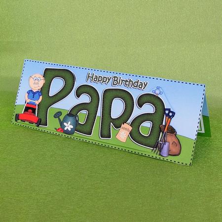 Large Dl Happy Birthday Papa Quick Card & 3D Decoupage by Elisabeth Le Clainche