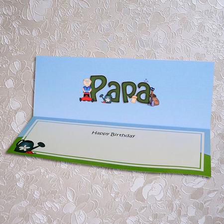 Happy Birthday Papa Matching Large Dl Insert by Elisabeth Le Clainche