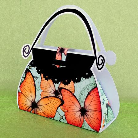 Butterfly Time Handbag Shaped Treat or Favour Box Mini Kit by Elisabeth Le Clainche