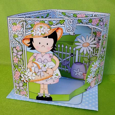 3D Girlz Suzi's Flower Basket Scene It Card Kit by Elisabeth Le Clainche