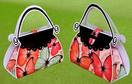 Butterfly Time Handbag Shaped Treat or Favour Box Mini Kit by Elisabeth Le Clainche