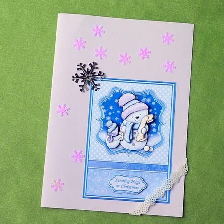 Christmas Snowman Notes Card Topper & Decoupage by Elisabeth Le Clainche
