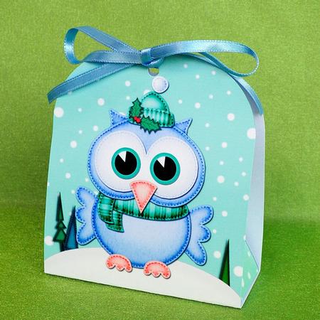 3D Xmas Little Hoot Owl Treat or Favour Box Mini Kit by Elisabeth Le Clainche