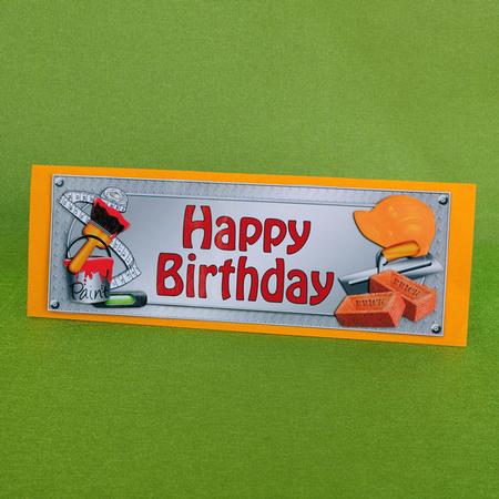 Large Dl Birthday Handyman Tools 3D Decoupage by Elisabeth Le Clainche