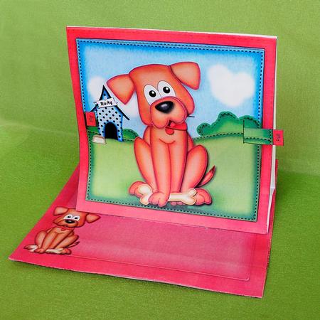 3D Rusty Dog Animated Moveable Wobble Head Card Kit by Elisabeth Le Clainche