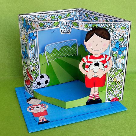3D Boyz Bazil Plays Football Scene It Card Kit by Elisabeth Le Clainche