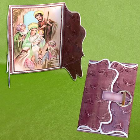 Nativity Scene Plum Buckle Bracket Mini Card Kit by Elisabeth Le Clainche