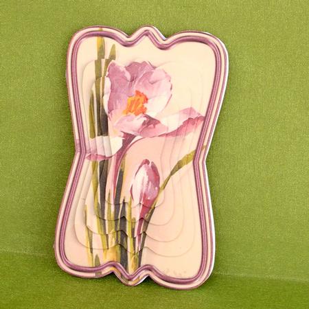 Beautiful Painted Crocus Shaped Card Mini Kit by Elisabeth Le Clainche