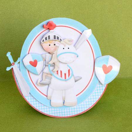 Knight on a Horse with Shields Rocker Card by Elisabeth Le Clainche