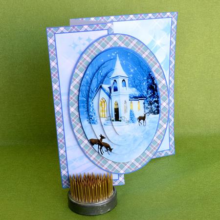Mini Kit No Hole - White Church with Deer by Elisabeth Le Clainche