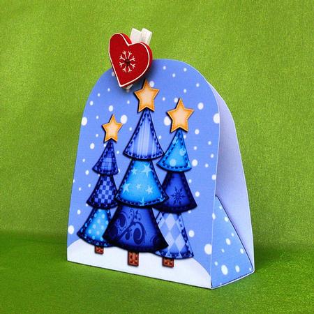 3D Xmas Trees Treat or Favour Box Mini Kit by Elisabeth Le Clainche