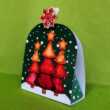 3D Xmas Trees Treat or Favour Box Mini Kit by Elisabeth Le Clainche