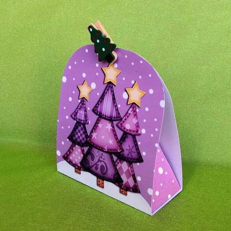 3D Xmas Trees Treat or Favour Box Mini Kit by Elisabeth Le Clainche