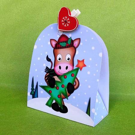 3D Xmas Gigi Horse's Tree Treat or Favour Box Mini Kit by Elisabeth Le Clainche