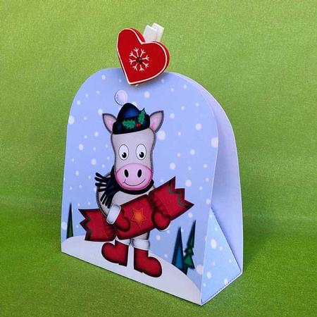 3D Xmas Gigi Horse's Cracker Treat or Favour Box Mini Kit by Elisabeth Le Clainche