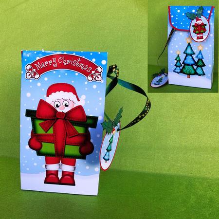 3D Xmas Santa's Present Gift Box Mini Kit by Elisabeth Le Clainche