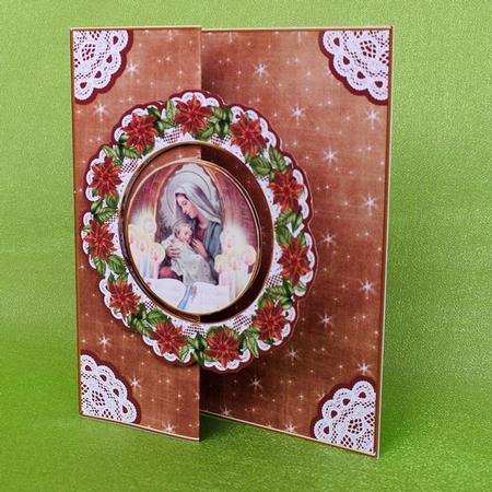 Mother Mary Doily Faux Fold Back Card Mini Kit by Elisabeth Le Clainche