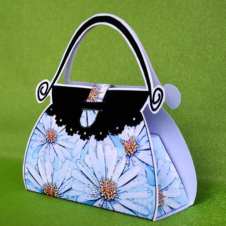 Pretty Daisy Handbag Shaped Treat or Favour Box Mini Kit by Elisabeth Le Clainche