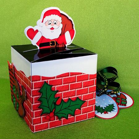 3D Santa Got Stuck Shaped Top Gift Box Mini Kit by Elisabeth Le Clainche