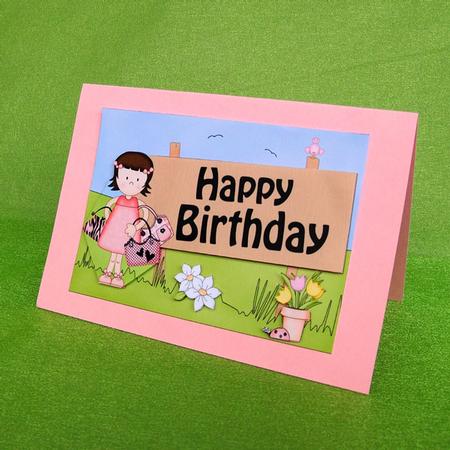 5x7 Girlz Suzi's Shopping Birthday 3D Step by Step Decoupage by Elisabeth Le Clainche