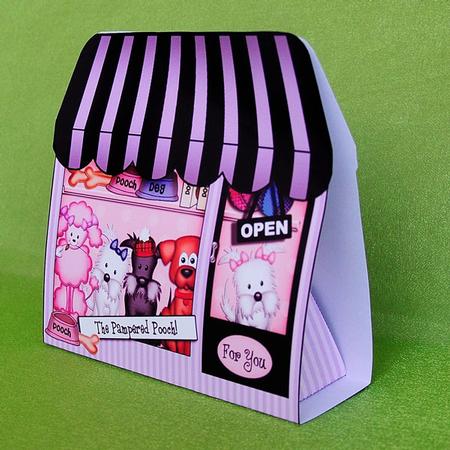 3D Pampered Pooch Shop Treat or Favour Box Mini Kit by Elisabeth Le Clainche