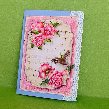 Glory Rose Wren Sheet Music Plaque by Elisabeth Le Clainche