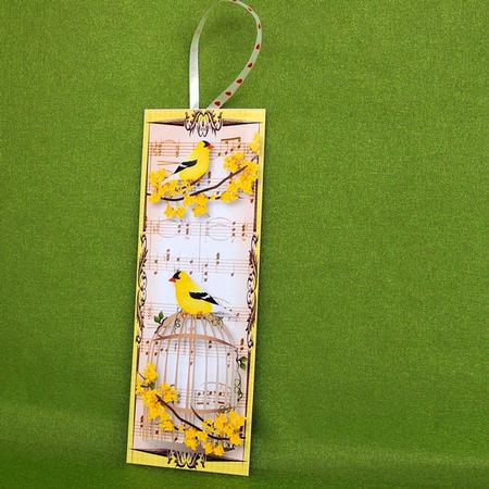 Large Dl Vintage Birdcage - Yellow Bird by Elisabeth Le Clainche