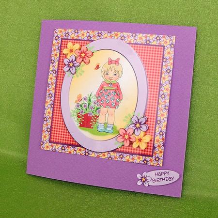 Little Miss with Pot of Flowers by Elisabeth Le Clainche