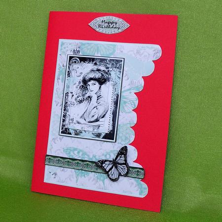 Shabby Chic Vintage Beauty Bubble Edged Pyramage Card by Elisabeth Le Clainche
