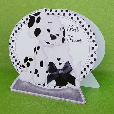 Best of Friends Cute Spotty Dogs Quick Card by Elisabeth Le Clainche