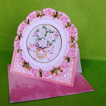 Pink Wedding Rings for Engagement 3D Picture Doily C & E Kit by Elisabeth Le Clainche