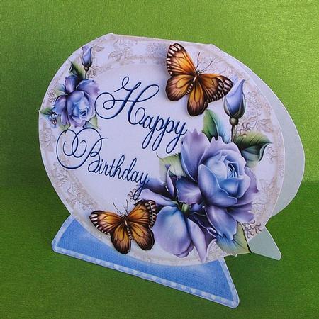 Blue Roses for Birthday Quick Card by Elisabeth Le Clainche