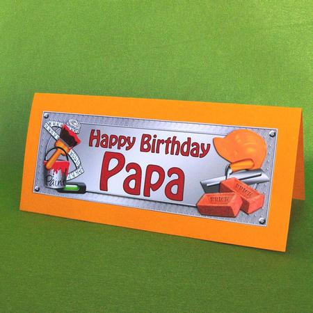 Large Dl Birthday Papa Handyman Tools 3D Decoupage by Elisabeth Le Clainche