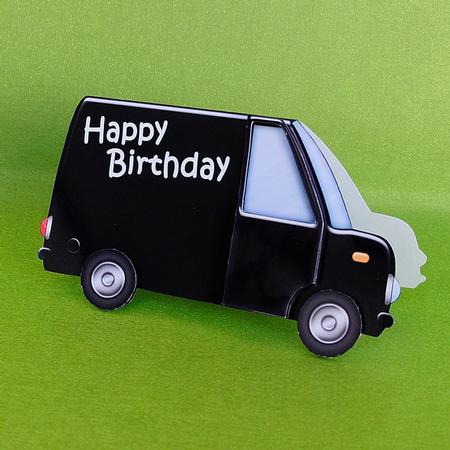 Happy Birthday Mr Van Man Shaped Card by Elisabeth Le Clainche