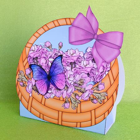 3D Butterfly & Flowers Basket Shaped Treat Box Mini Kit by Elisabeth Le Clainche
