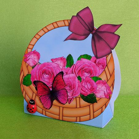 3D Roses & Butterfly Basket Shaped Treat Box Mini Kit by Elisabeth Le Clainche
