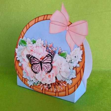 3D Pastel Blossoms & Butterfly Basket Shaped Treat Box by Elisabeth Le Clainche