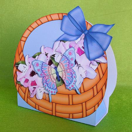 3D Butterfly & Flowers Basket Shaped Treat Box Mini Kit by Elisabeth Le Clainche
