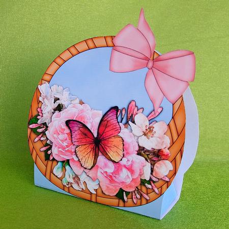 3D Pastel Flowers & Butterfly Basket Shaped Treat Box by Elisabeth Le Clainche