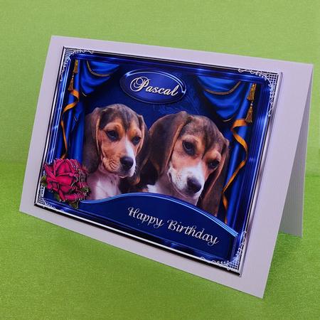 Puppy Blue Card Front Kit by Elisabeth Le Clainche