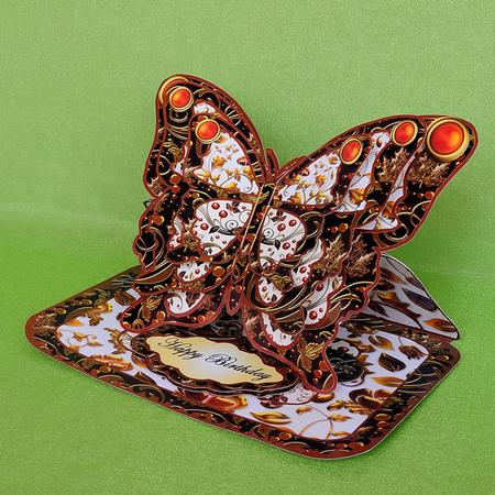 Layered Butterfly Easel - Autumn Gold by Elisabeth Le Clainche