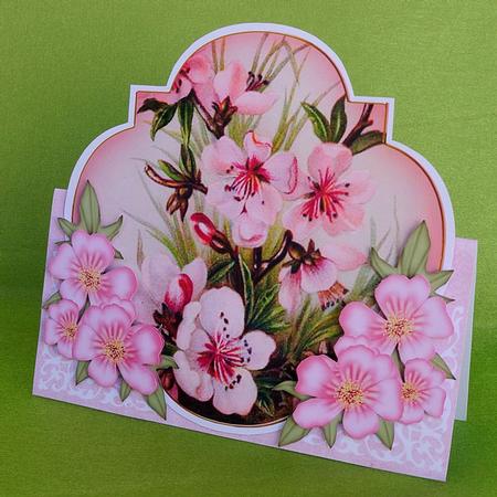 Pink Cherry Blossom Fancy Over 3D Mini Card Kit by Elisabeth Le Clainche