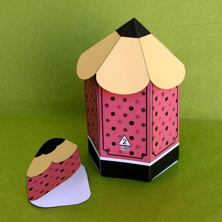 3D Pencil Shaped Treat or Favour Box Mini Kit by Elisabeth Le Clainche