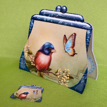Handbag Shape Card Bird by Elisabeth Le Clainche