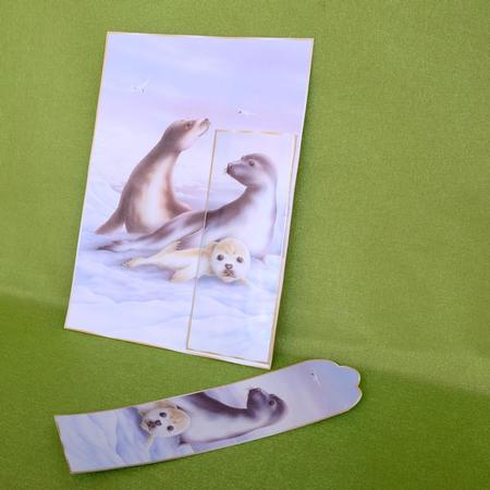 Arctic Seal Christmas Bookmark Card by Elisabeth Le Clainche