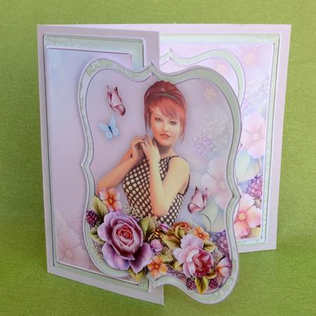An English Rose Fold Back Card Topper Mini Kit by Elisabeth Le Clainche