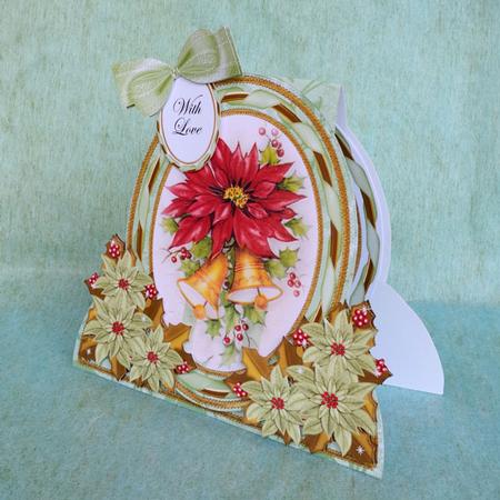 Poinsettia Bouquet Special Large Oval Card Mini Kit by Elisabeth Le Clainche