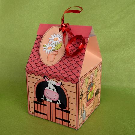 3D Milly Moo Cow Barn Milk Carton Money or Treat Box by Elisabeth Le Clainche
