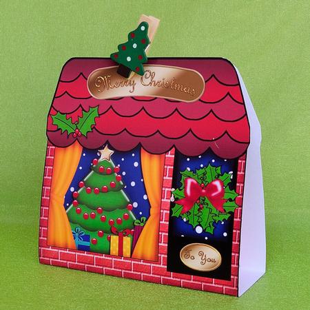 3D Oh Christmas Tree Treat or Favour Box Mini Kit by Elisabeth Le Clainche