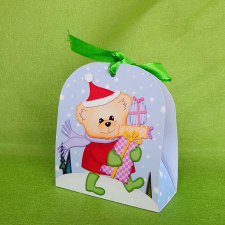 3D Xmas Teddy Bear's Presents Treat or Favour Box Mini Kit by Elisabeth Le Clainche